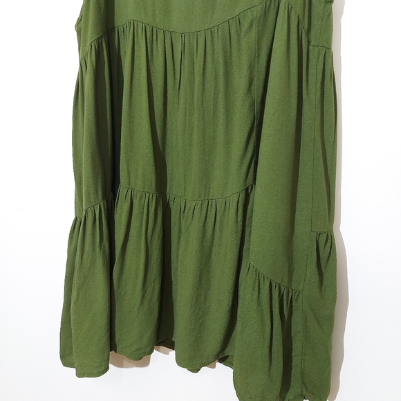 One Teaspoon Synthetic Dinky Teired Tank Dress In Military Green - Picture 8 of 16